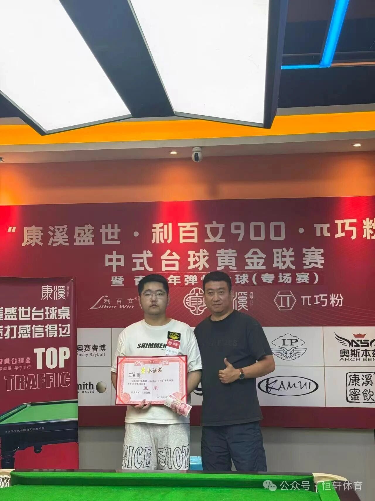 捷报 | 祝贺LP球员 王冠翀 荣获2025康溪盛世·利百文900·π巧克杯黄金联赛暨青少年弹性让球比赛 亚军