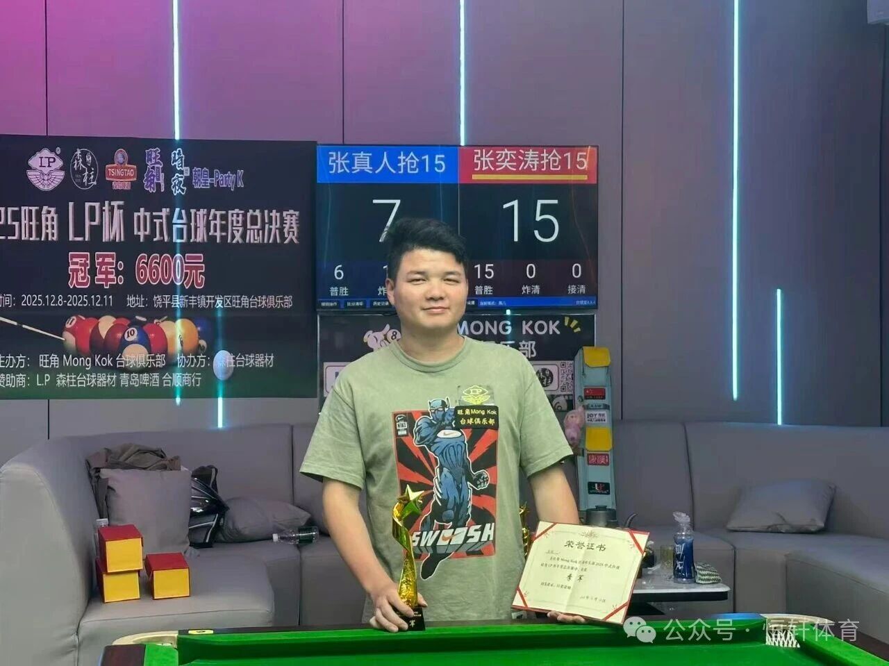 赛果 | 饶平县旺角 Mong Kok 台球俱乐部LP杯中式年度总决赛 张奕涛 夺冠(图3)