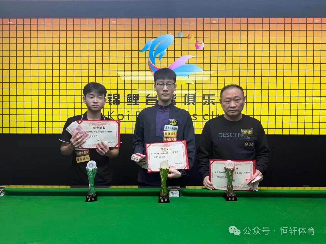 捷报 | 祝贺LP球员 王博伟 荣获璟点超级联赛驻马店锦鲤台球俱乐部（锦鲤站）冠军(图2)