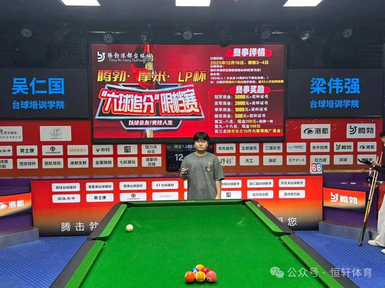 赛果 | 潮汕腾勃·摩米 LP杯“六球追分”限档赛 梓坚 夺冠(图4)