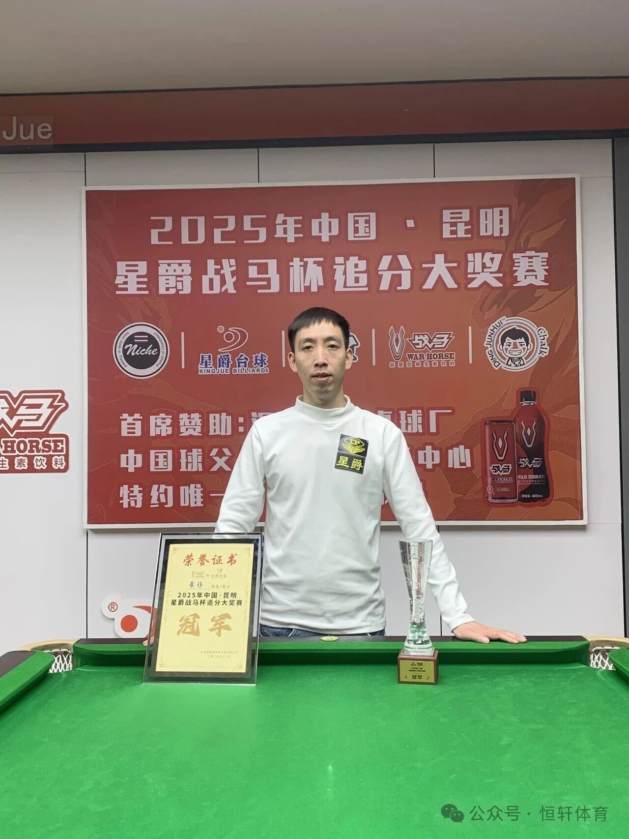 捷报 | 祝贺LP球员 黄伟 荣获昆明星爵战马杯追分大奖赛 冠军