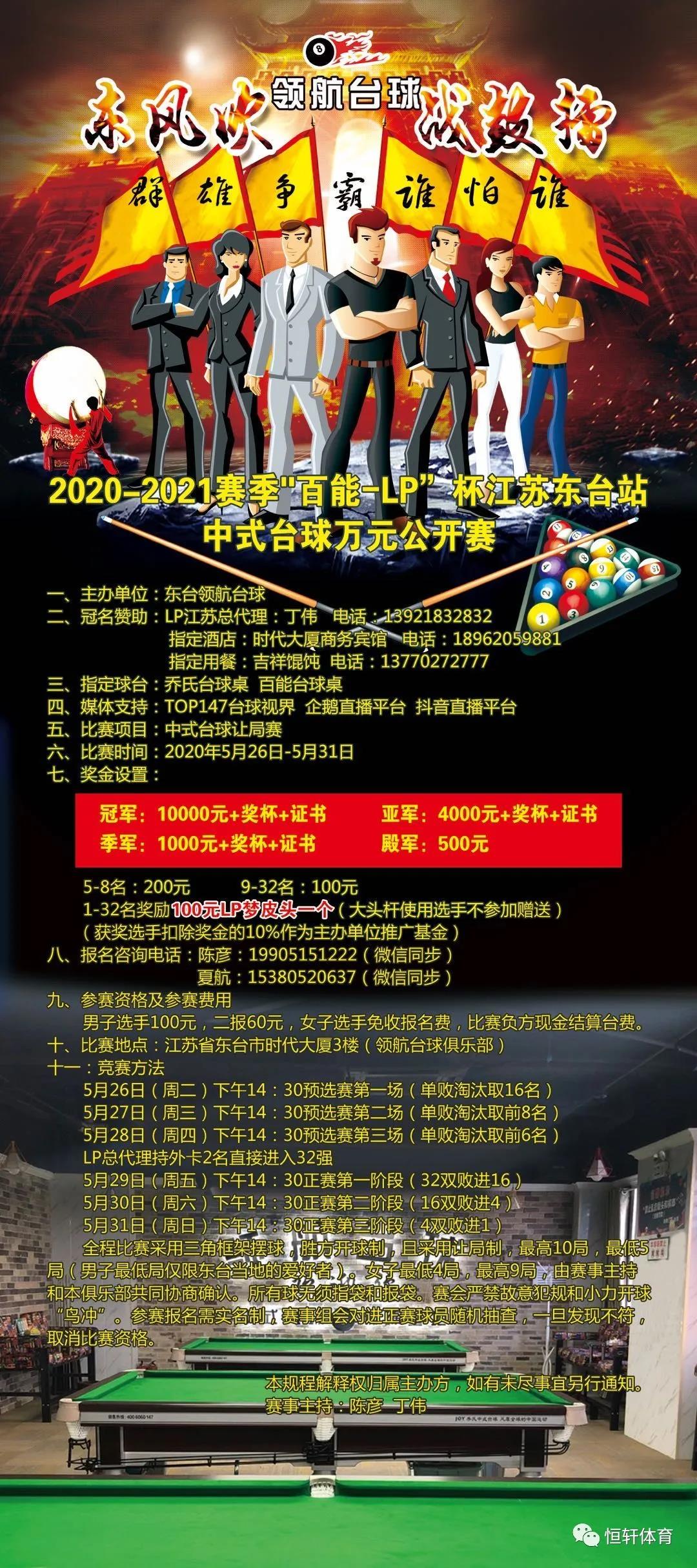 2020-2021赛季＂百能-LP杯”江苏东台站中式台球万元公开赛竞赛规则(图1)