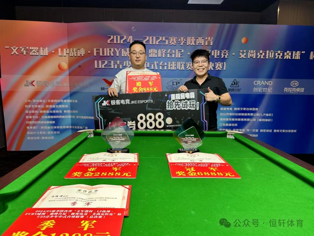 赛果 | 2024-2025陕西“文军器材·LP战神·FURY威利·鼎峰台尼·极客电竞·艾尚克拉克桌球”杯U23联赛（总决赛）(图4)